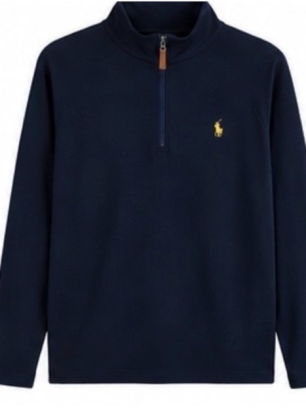 Polo by Ralph Lauren Navy Quarter-Zip Pullover with Yellow Pony